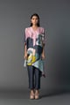 Array Posy Soft Charcoal Kurta Set Grey color