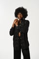 Black Shirt with All Over Black Cut Dana Work Black color