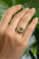 Moon Brass Ring Adjustable Size Size 5-7 Gold color