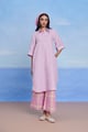 Lilac Linen Women'S Shirt Kurta Purple color