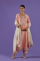 Aadrika Long Shirt & Pants Set Peach color