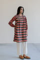 Navi Pintuck Tunic - Cut Stripes Red/Beige color