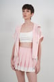Rose Pleated Skirt Pink & White color