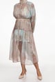 Blue Whisper Printed Button Dress Blue color