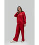 Crimson Terry Wide Leg Lounge Pants Red color
