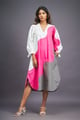 Oversized Dress White/Pink color