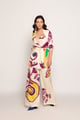 Paisley Print High Rise Palazzo Ivory Ivory color