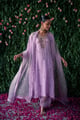 Lavender Phool Silk Kurta Set Lavender color