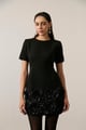 Embellished Flower Dress Black color