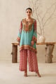 Crepe Printed Matching Set Blue/Pink color
