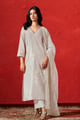 Fog Beige Woven Salwar Suit White color