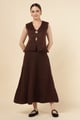 Dark Brown Skirt Set Dark Brown color