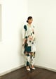 Moonbloom Ivory Batwing Kurta White/Green/Brown color