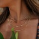 Triple Layered Snake Paperclip Necklace, Hailey Gold color