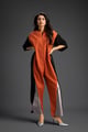 Rust & Metallic Colorblock Jumpsuit Rust color
