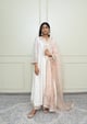 Baarizah- Embroidered Choga Kurta Set Daisy Ivory color