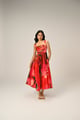 Rose Reverie Long Dress Red/Pink color
