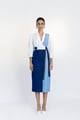 Fujita Wrap Dress Blue/White color