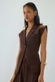 Cap Sleeve Waistcoat | Brown Brown color