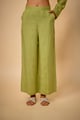 Pure Linen Pista Green Pants Pista Green color