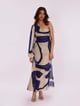 Blue Abstract One-Shoulder Maxi Dress with Balloon Sleeve - POPPI - Image 1