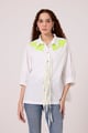 Emory Applique Shirt White/Lime color