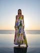Printed Tiered Maxi Dress Multicolor color