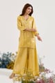 Old Yellow Charm Tissue Kurta with Sharara Yellow color