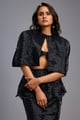 Structured Shimmer Cape Black color