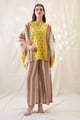 Nooma Printed Kimono Co-Ord Set Yellow/Off White color