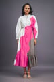 Maxi Shirt Dress White/Pink color