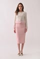 Cropped Tweed Skirt White/Pink color