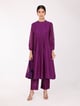 Plum Chand Pleated Kurta Set Purple color