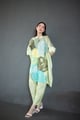 Light Green Asymmetric Kurta Set Light Green color