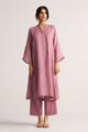 Lilac Zari Linen Festive Co-Ord Set Lilac color