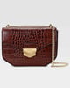 Hex Shoulder Bag Dark Brown color