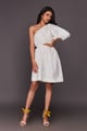 One Shoulder Short Dress White color