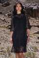 Boxy Lace Dress Black color