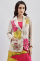 Beige Multicolor Emb Blazer Beige color