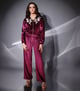 Madhubala Velour Hoodie Track Set Wine color