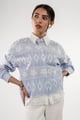 Ice Blue White Embroidered Shirt Ice Blue color