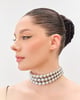 Graded Pearl Choker Silver color