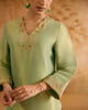 Aqua Rose Tissue Kurta with Narrow Pants Aqua color