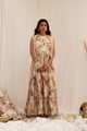 Madhaniya Anarkali Peach color
