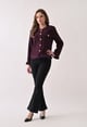 Blazer with Golden Buttons and Frills Wine color