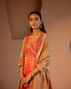 Red Gold Floral Zari Dupatta Gold color