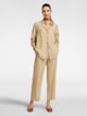 Textured Crop Trousers Beige color