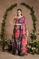 Pre-Draped Dark Chocolate Saree Brown color