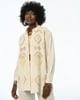 Diamond Embroidered Shirt Beige color