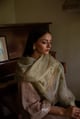 Nur Jahan Sage Green Sati and Organza Dupatta Pista Green color